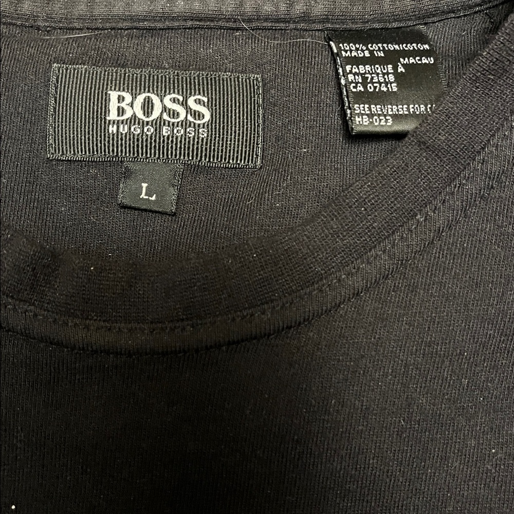 Boss Jet Black Crew Neck Long Sleeve Tee - Picture 2 of 6